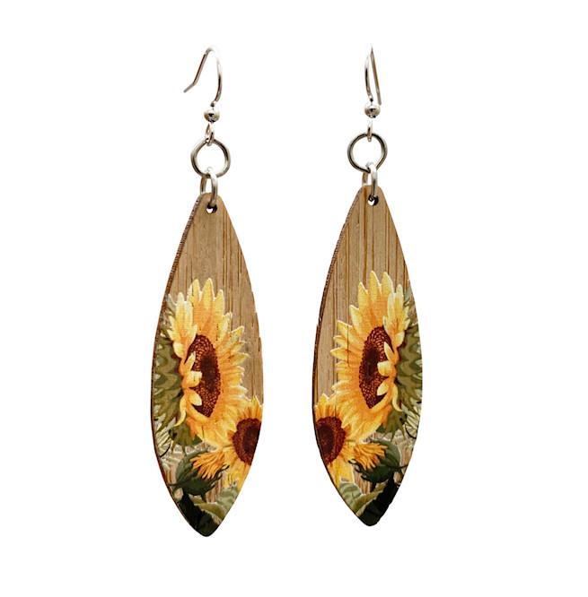 Sunflower Bamboo Earrings