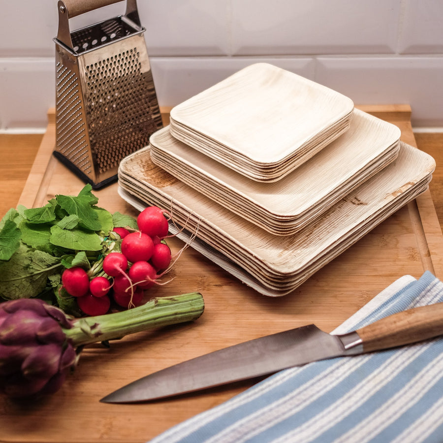 Palm Leaf Square Dinner Plates