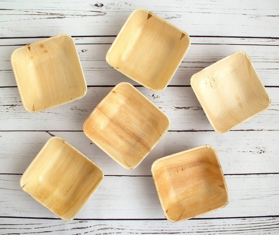 Palm Leaf Deep Square Bowls