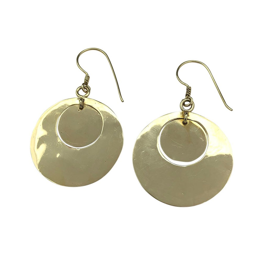 Hammered Circle Bombshell Earrings