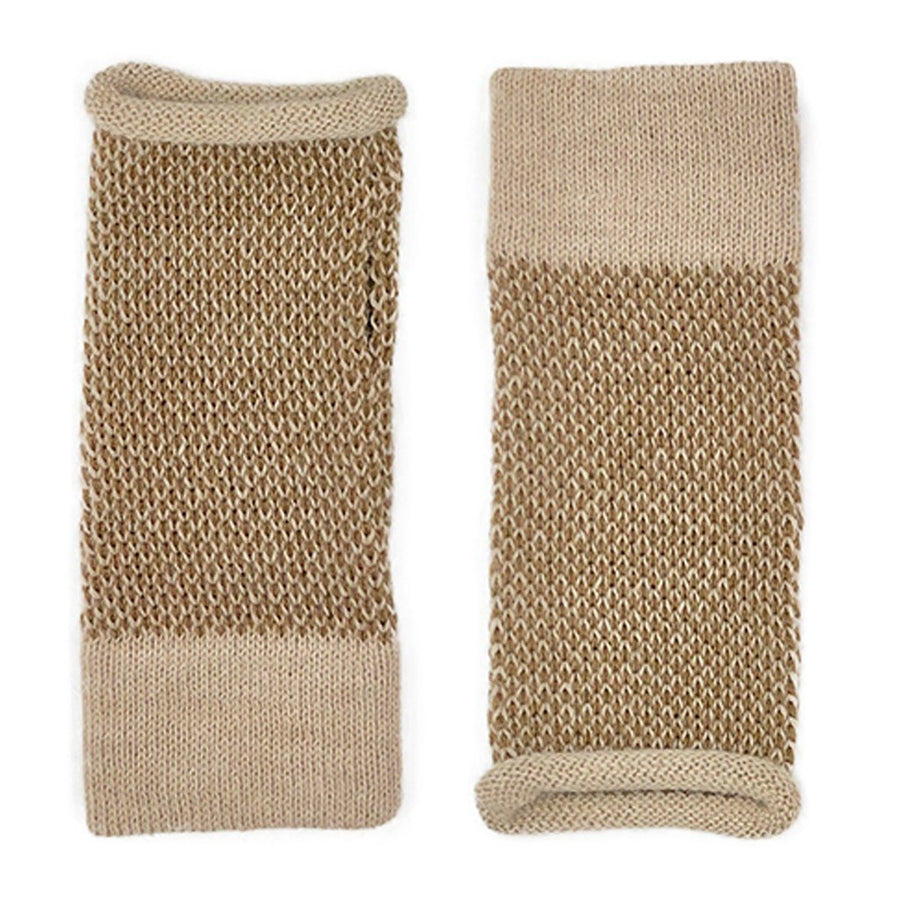 Camel Interwoven Alpaca Gloves